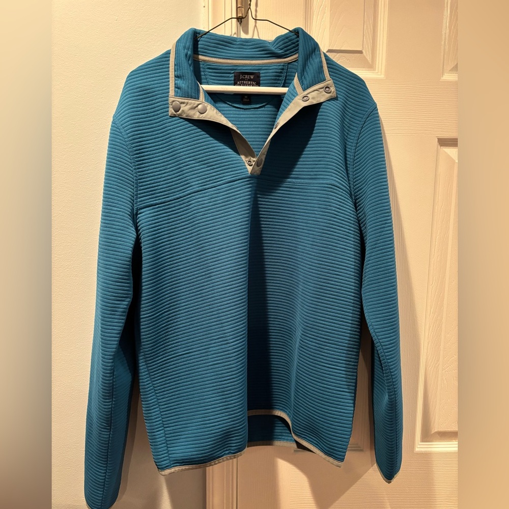 J. Crew Men's Teal Ribbed Pullover Sweater, Medium